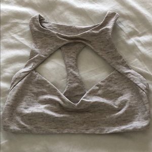 BOYS + ARROWS grey high neck bikini with cut out